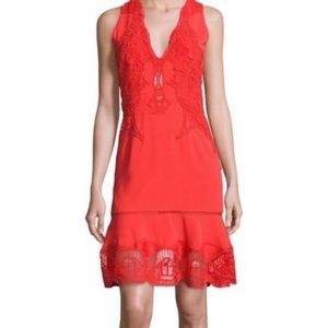 Jonathan Simkhai red appliqué dress. New with tags, size 8.